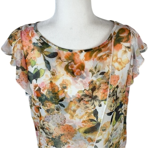 A. Byer Short Sleeve Floral Blouse Size M - Picture 2 of 6